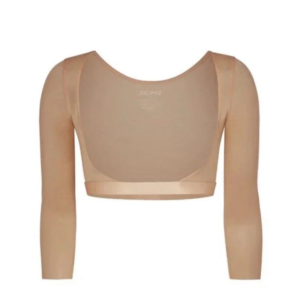 SKIMS Tan Long Sleeve Shapewear Top